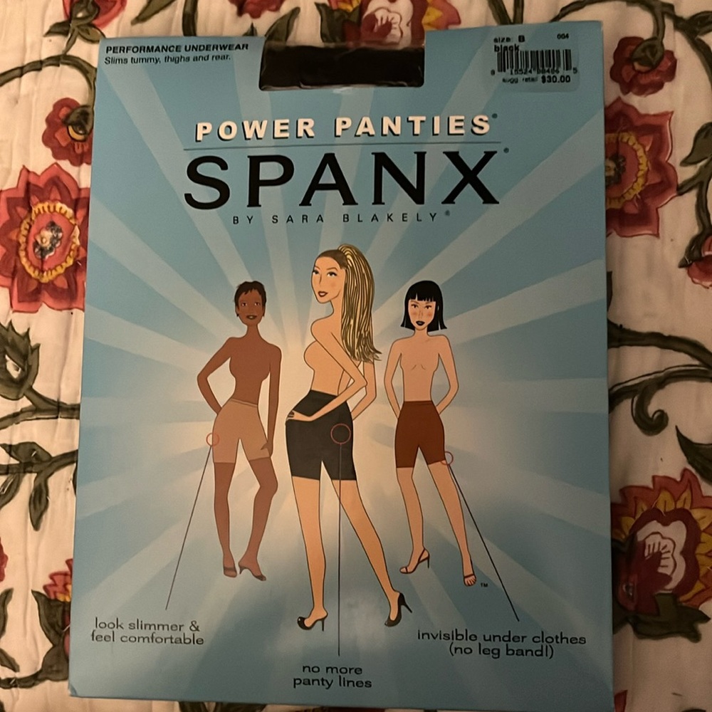 NWT SPANX size B black power panties